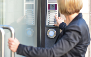 Someone using access control system
